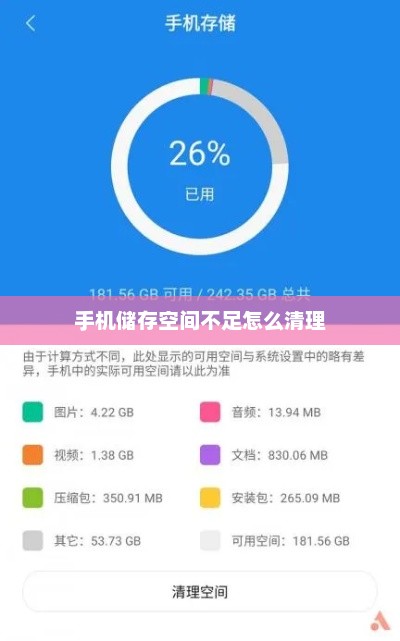 手机储存空间不足怎么清理，手机储存空间不足清理方法